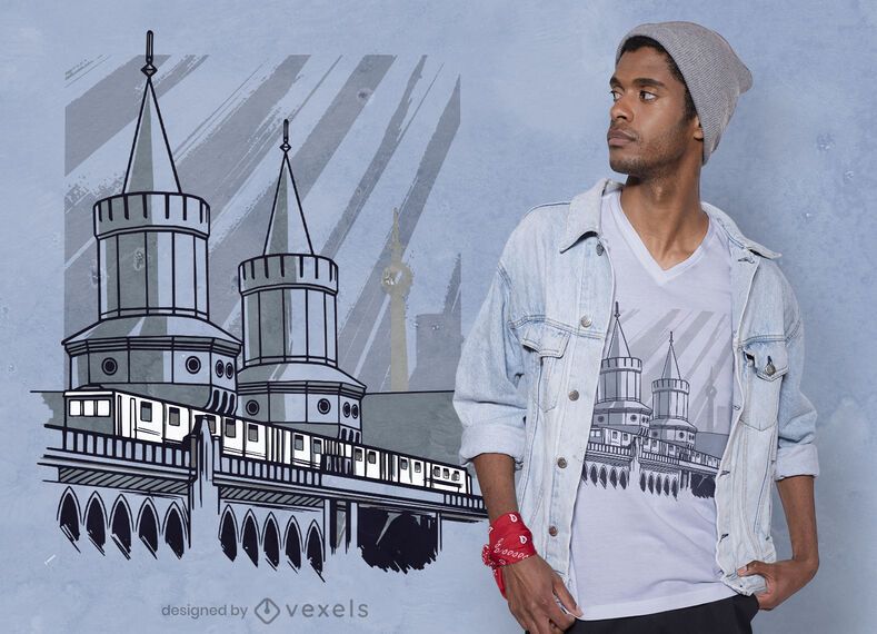 Design de camiseta da ponte ferroviária Design de camiseta da ponte ferroviária