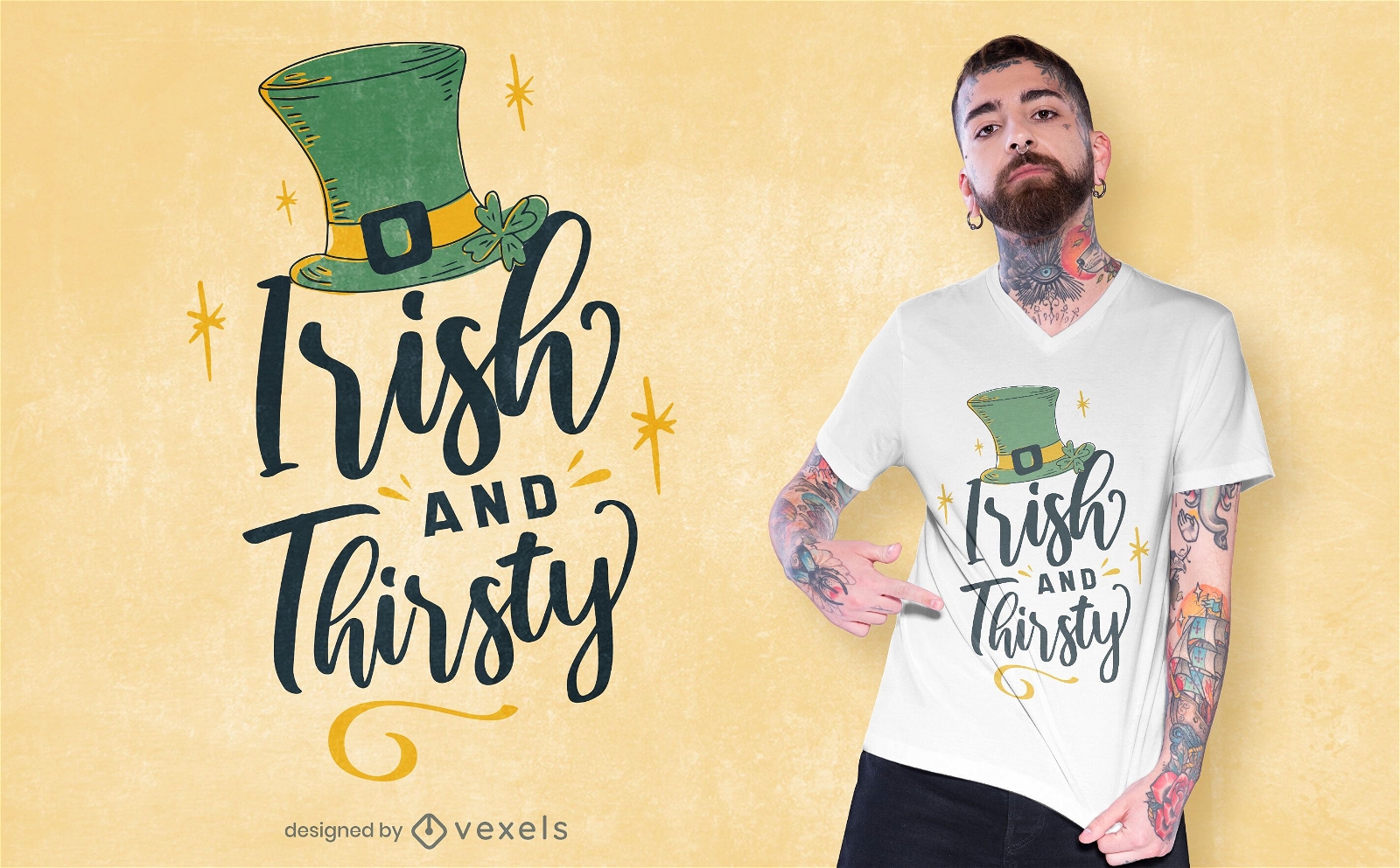 Irish and thirsty t-shirt design