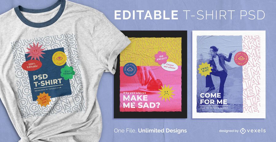 Pegatina camiseta escalable psd Pegatina camiseta escalable psd