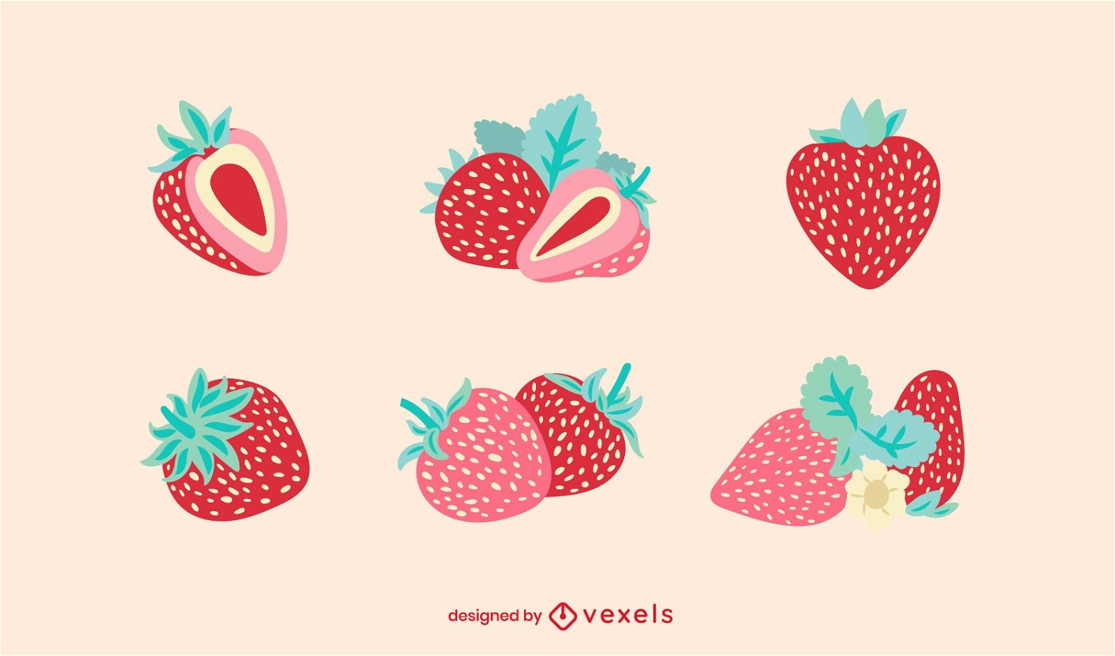 Flaches Erdbeerset