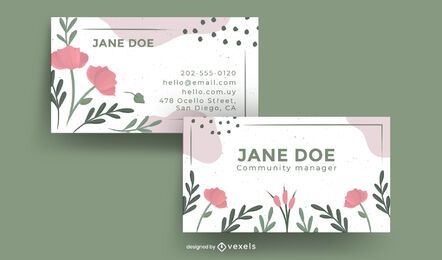 Floral nature business card Floral nature business card