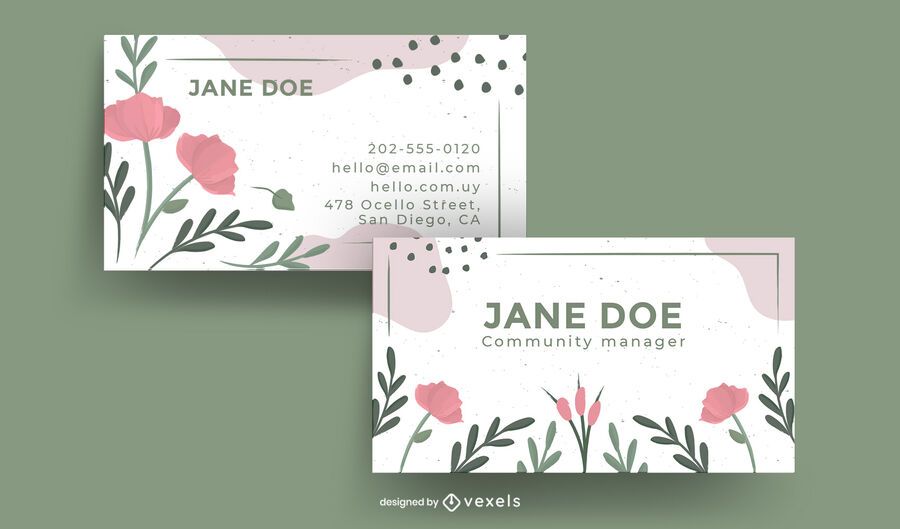 Floral nature business card Floral nature business card