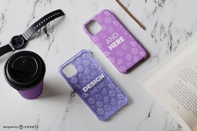 Phone cases cup mockup composition