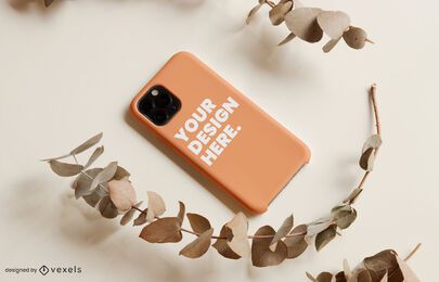 Phone case twig mockup design