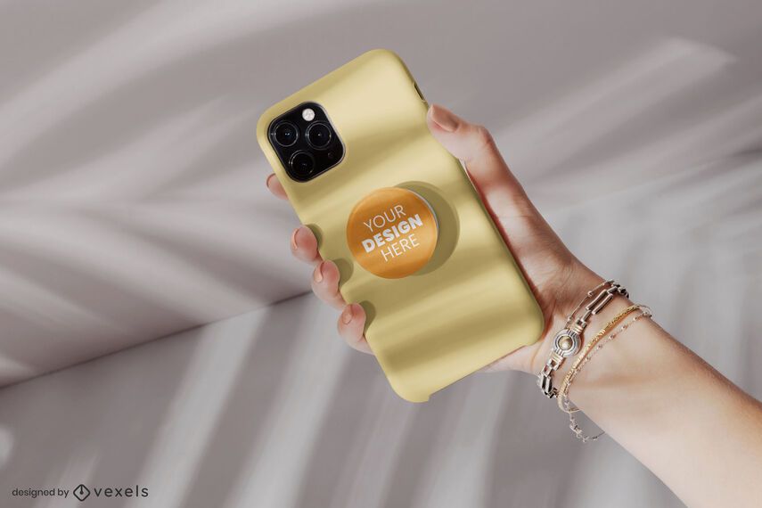 Hand pop socket mockup design Hand pop socket mockup design