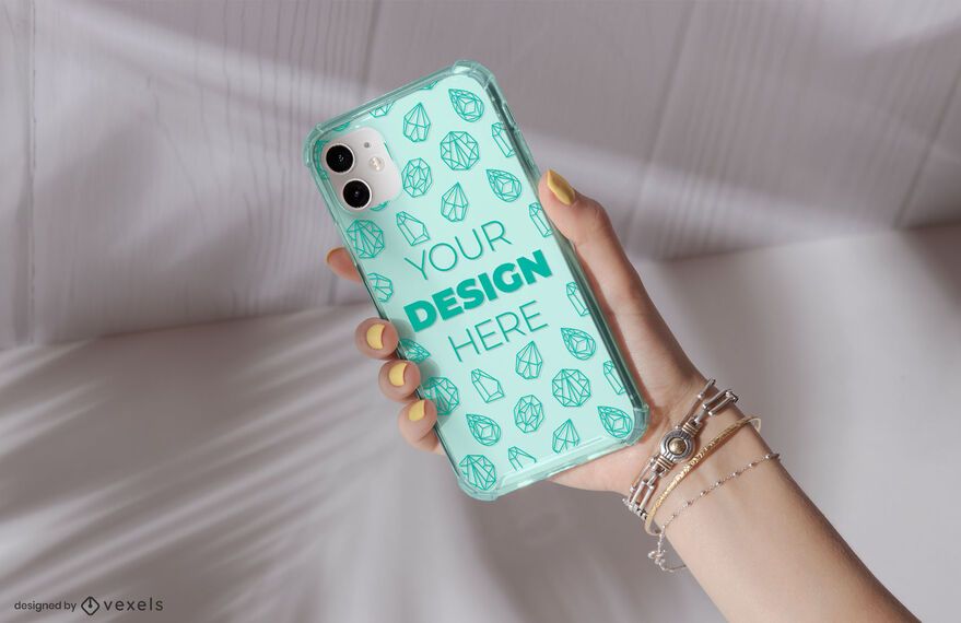 Download Phone Case Hand Mockup Design - Vector Download