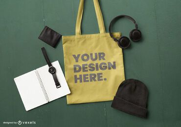 Tote bag urban mockup composition