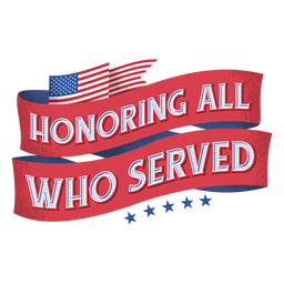 American flag veterans lettering PNG Design