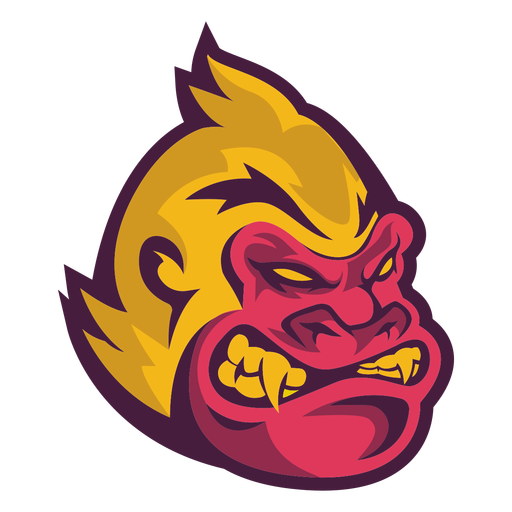 Logotipo de cabeza de gorila enojado