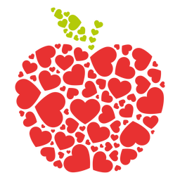Corazones llenos de manzana Diseño PNG