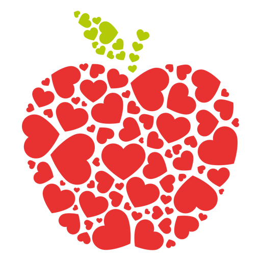 Corazones llenos de manzana