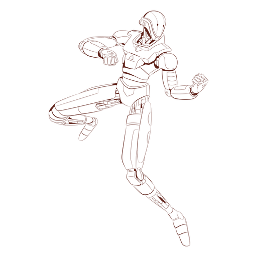 Attack android character PNG Design