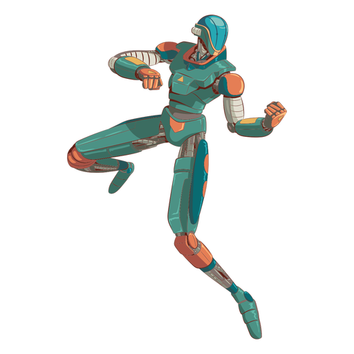 Attack android illustration character PNG Design