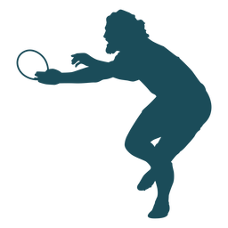 Silueta de jugador de rugby barbudo Diseño PNG
