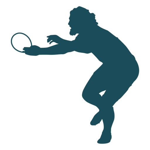 Bearded rugby player silhouette PNG Design