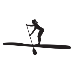Silhueta do stand up paddleboarding Desenho PNG