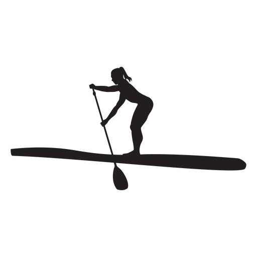 Silhueta do stand up paddleboarding
