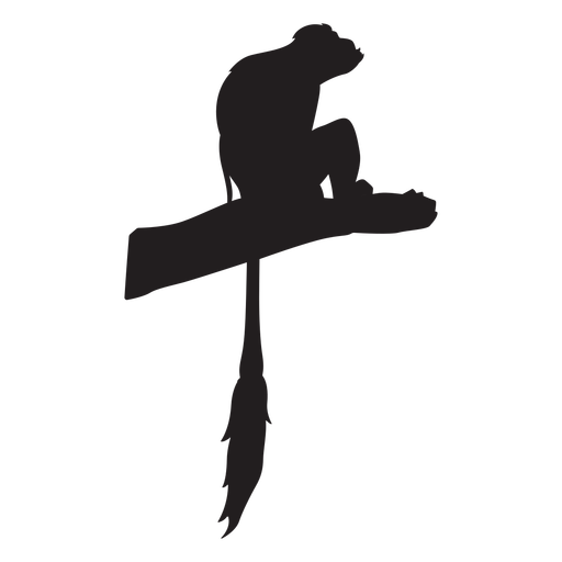 Silhueta de colobo preto e branco Desenho PNG