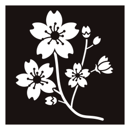 Botanic flower sprouts stencil Botanic flower sprouts stencil