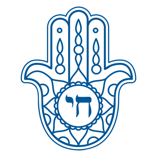 Chai hamsa stroke badge PNG Design