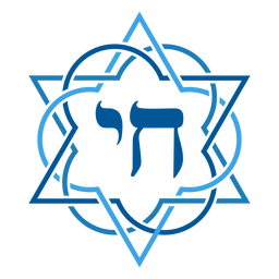 Insignia de trazo de color chai star david Diseño PNG