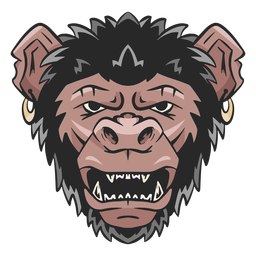 Ilustração de rosto de chimpanzé Desenho PNG