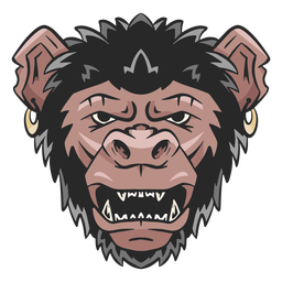 Ilustración de cara de chimpancé Transparent PNG
