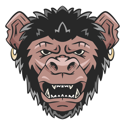 Chimpanzee face illustration PNG Design