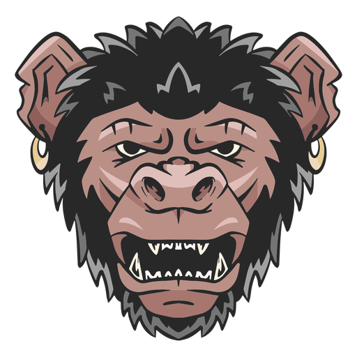 Ilustración de cara de chimpancé Diseño PNG