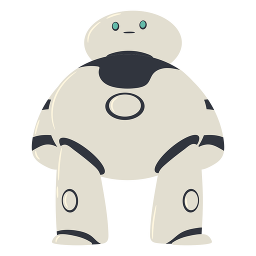 Chubby robot character PNG Design