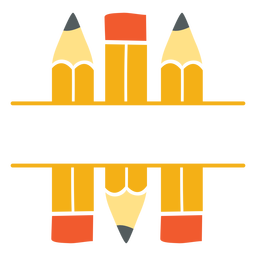 Icono de división de lápices clásicos