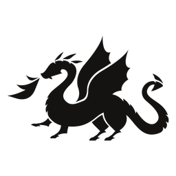 Dragon fire silhouette PNG Design