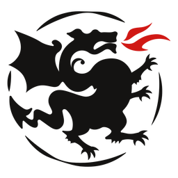 Logotipo da silhueta de fogo do dragão Desenho PNG