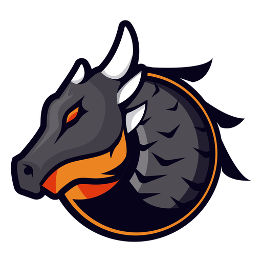 Dragon with horns logo PNG Design