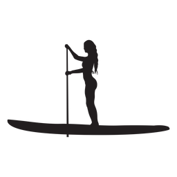 Weibliche Stand Up Paddleboarding Silhouette PNG-Design