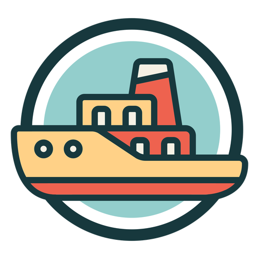 Logotipo de círculo vintage de ferry Diseño PNG