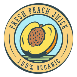 Fresh peach juice organic label PNG Design