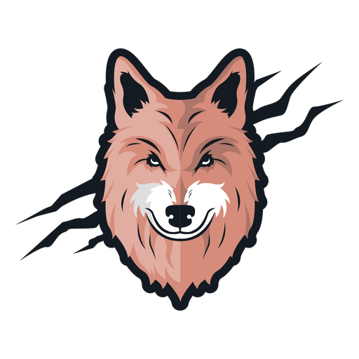 Front wolf scar logo PNG Design