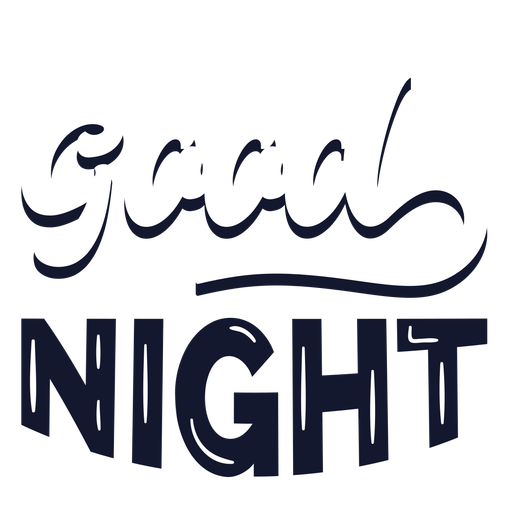 Good night cloudy lettering