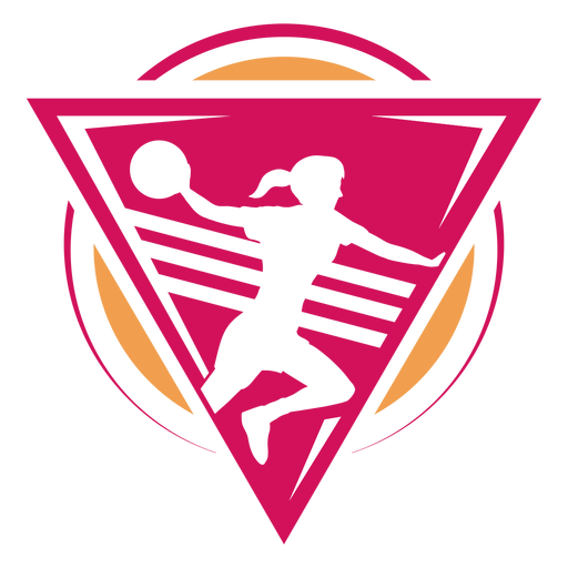 Logo de jugadora de balonmano Diseño PNG