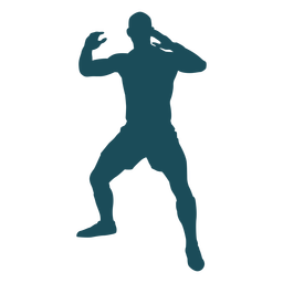 Manos arriba silueta de jugador de rugby Diseño PNG