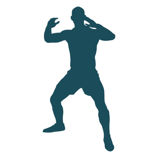 Hands up rugby player silhouette PNG Design