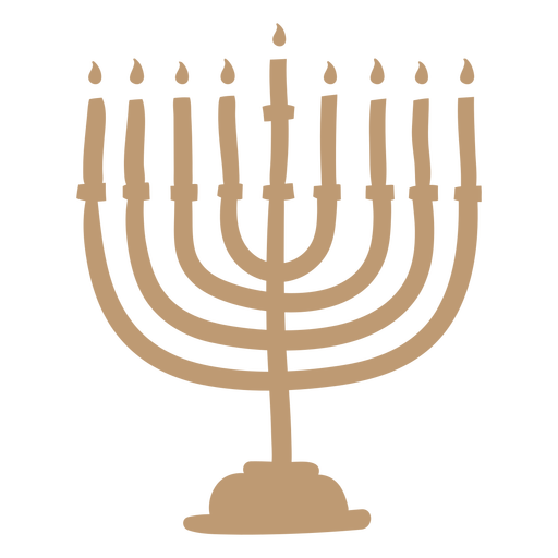 Hannukah menorah monochrome flat PNG Design