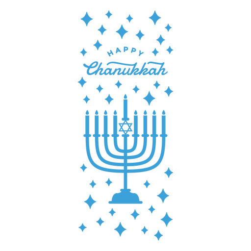 Emblema com letras de menorah de Hanukkah Desenho PNG