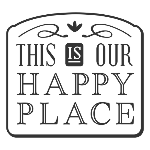 Happy place vintage label PNG Design