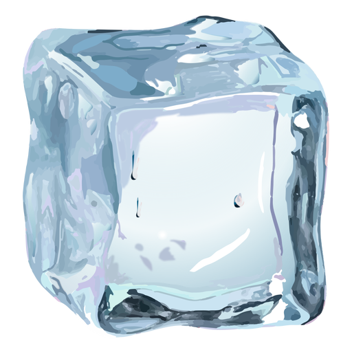 Ice cube realistic illustration PNG Design