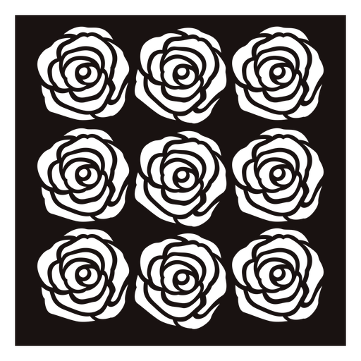 Identical group roses stencil PNG Design