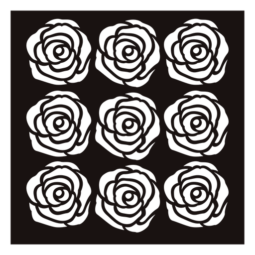 Stencil de rosas grupo identico Diseño PNG