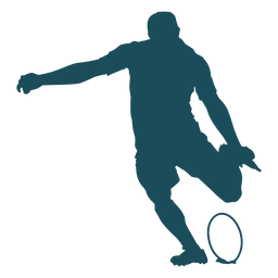 Kicking rugby player silhouette PNG Design