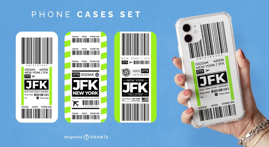 Conjunto de capas de telefone para bilhetes de aeroporto Conjunto de capas de telefone para bilhetes de aeroporto
